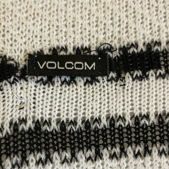 VOLCOM Black and White Striped Open Flyaway Cardigan Front Hi-Low Size XS - Picture 9 of 9